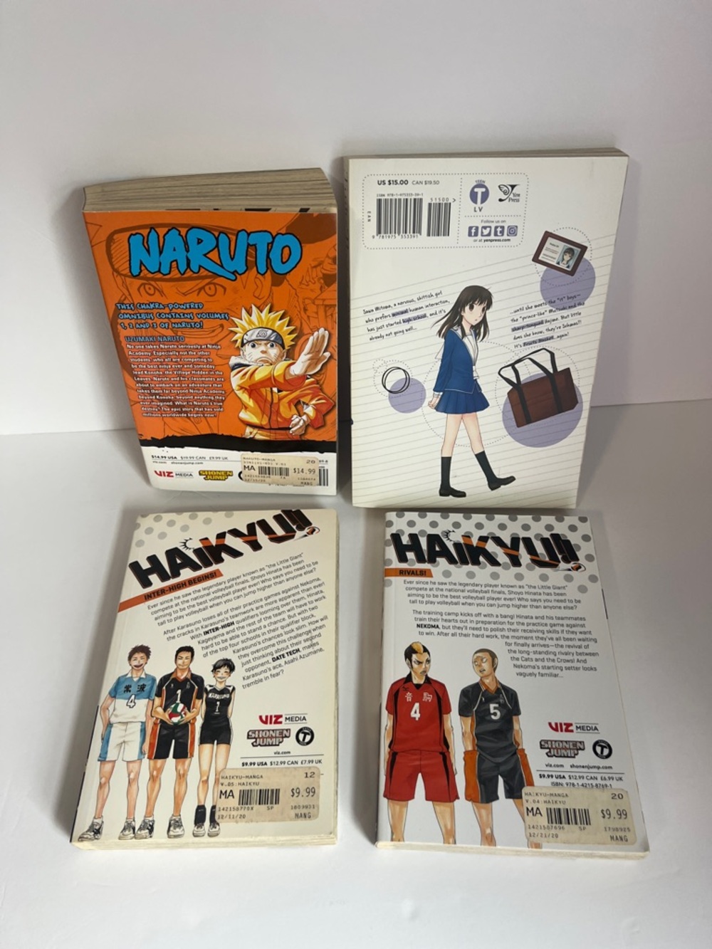 Set of 4 Manga Books - Naruto + Haikyu!! backs - Picture 3 of 8
